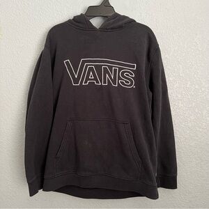 Vans Black Hoodie XL Skater Streetwear Cozy Grunge Minimal Logo Pullover